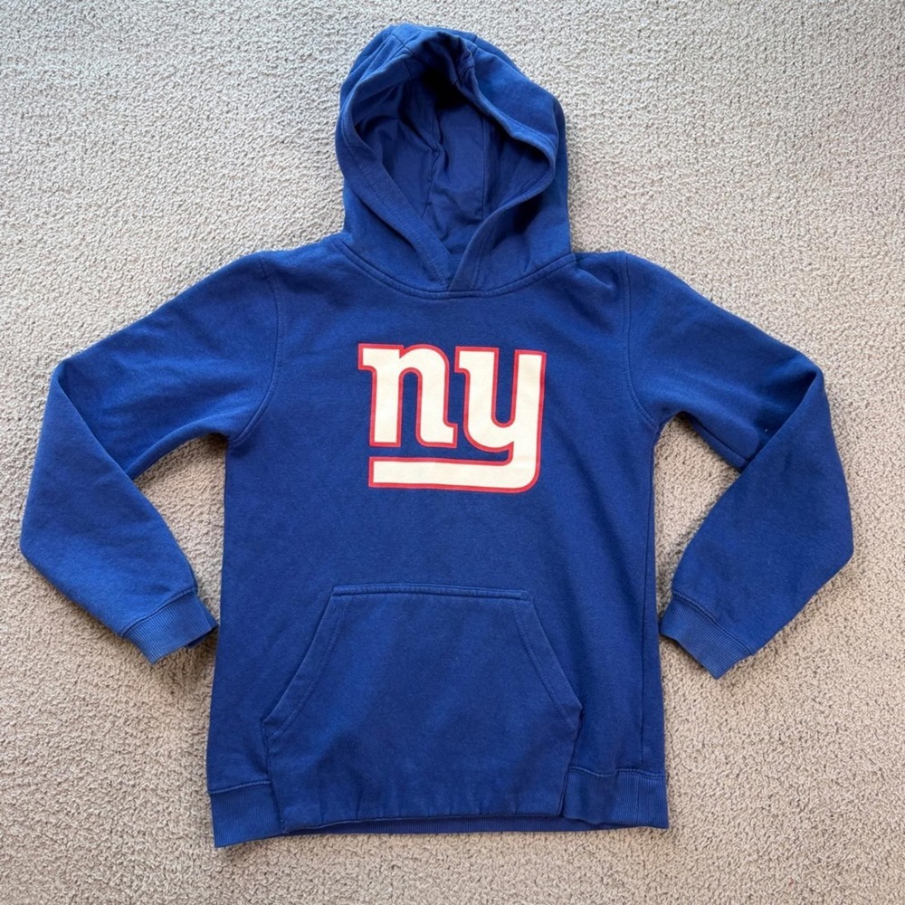 New York Giants NFL Hoodie Royal Blue Logo Sweatshirt L 14/16 Outerstuff Kids